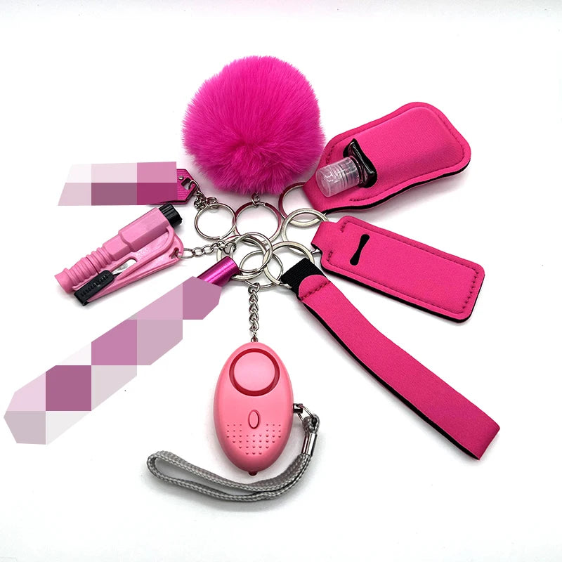 9-Piece Outdoor Self Defense Keychain Set for Women – Compact, Durable, Stylish Protection 4