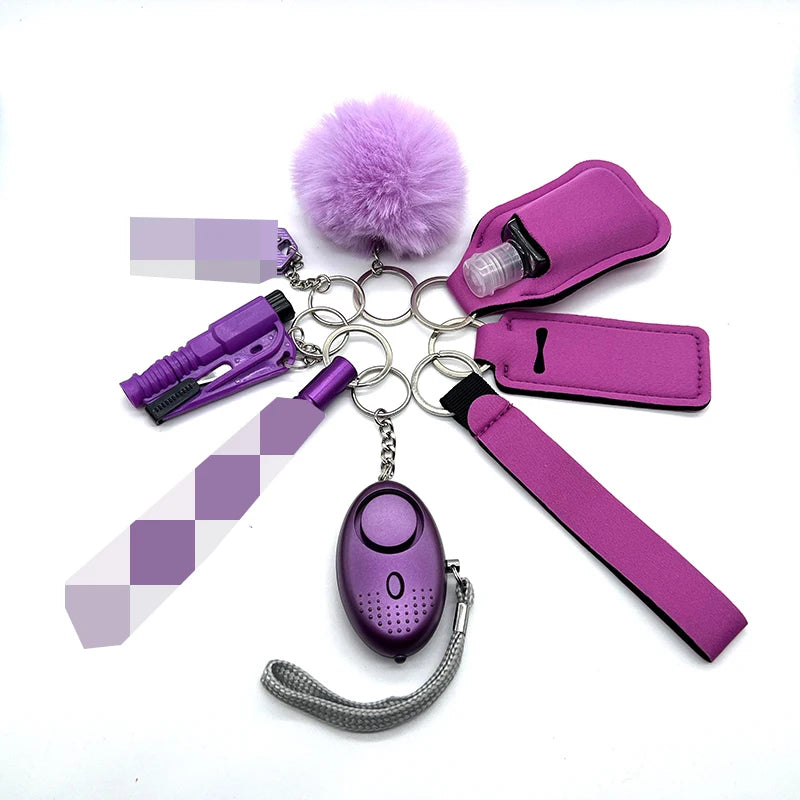 9-Piece Outdoor Self Defense Keychain Set for Women – Compact, Durable, Stylish Protection 5
