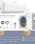 9000 BTU 17 SEER2 208-230V Ductless Mini Split Air Conditioner and Heater 1