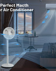 9 Inch Portable Oscillating Pedestal Floor Fan with Adjustable Heights and Speeds 1