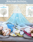 9 Inch Portable Oscillating Pedestal Floor Fan with Adjustable Heights and Speeds 4