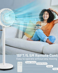 9 Inch Portable Oscillating Pedestal Floor Fan with Adjustable Heights and Speeds 6