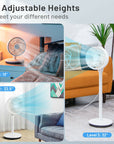 9 Inch Portable Oscillating Pedestal Floor Fan with Adjustable Heights and Speeds 7