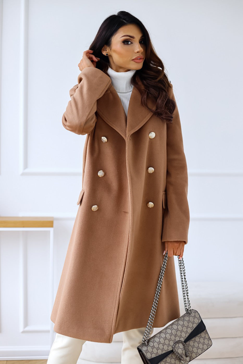 Adelina | Women's Wool Double-Breasted Trench Coat for Winter Style 2