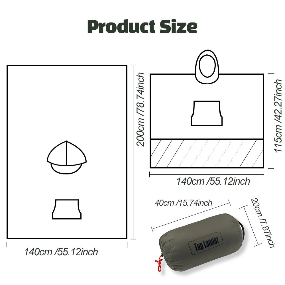 AeroDown | Water-Repellent Outdoor Poncho Blanket for Camping & Travel 5