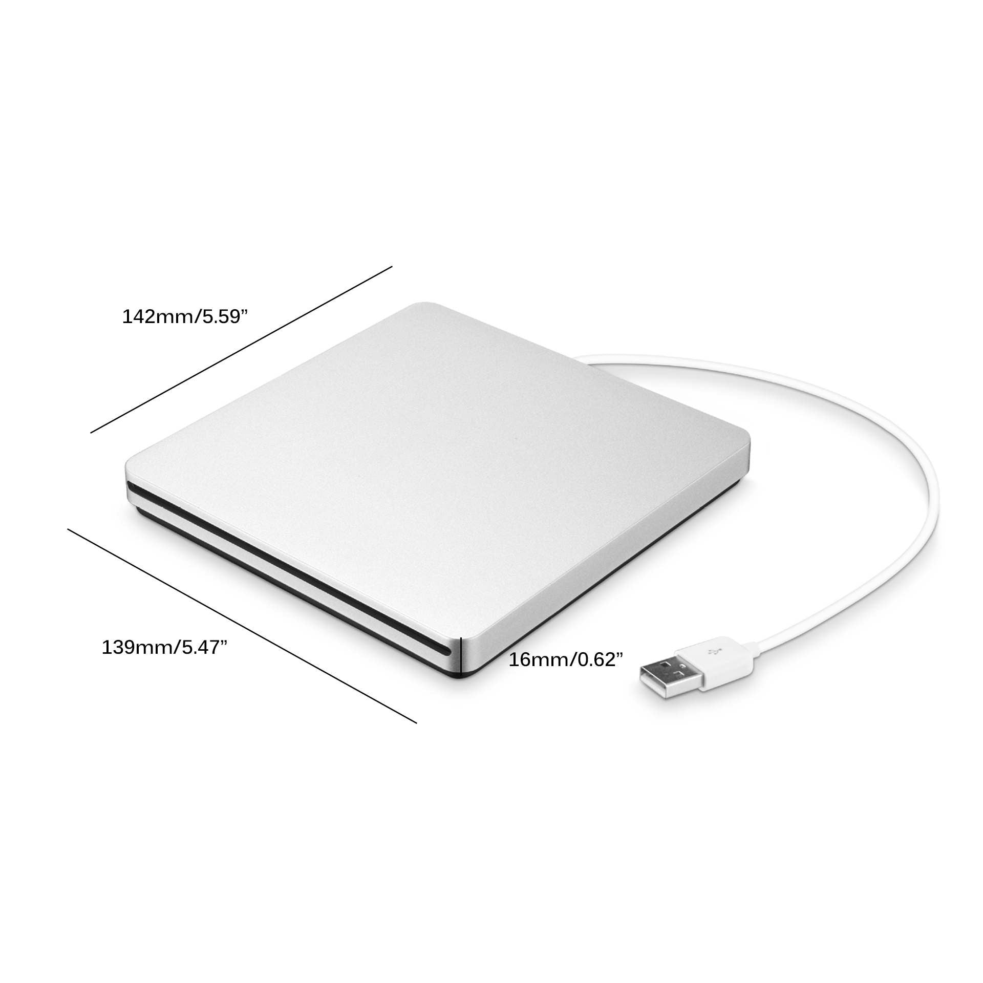 AeroDrive | Stylish Lightweight USB Slot-In CD/DVD Recorder for MacBook 3