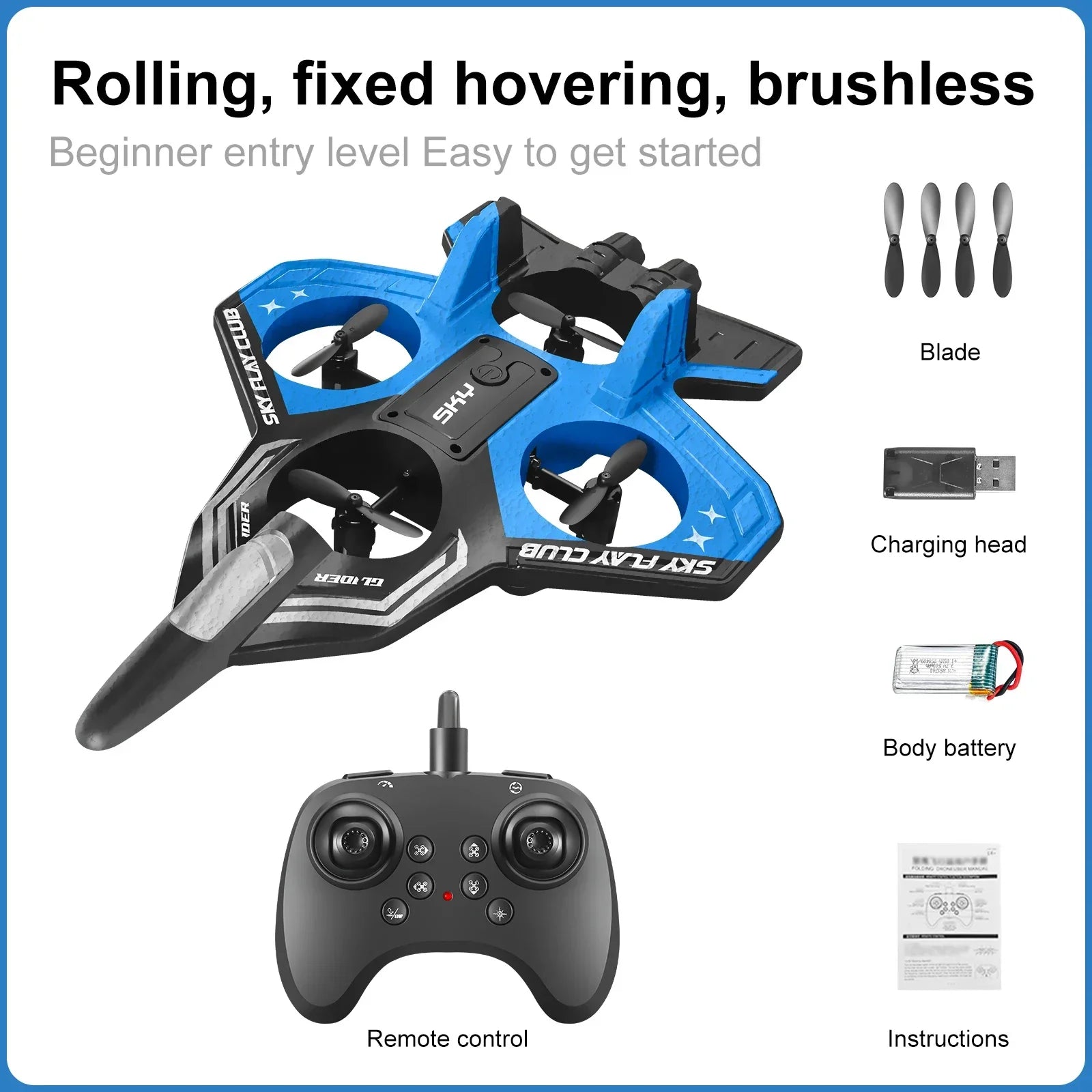 AeroGlide | Dynamic Lightweight Remote Control Airplane with LED Lights 0