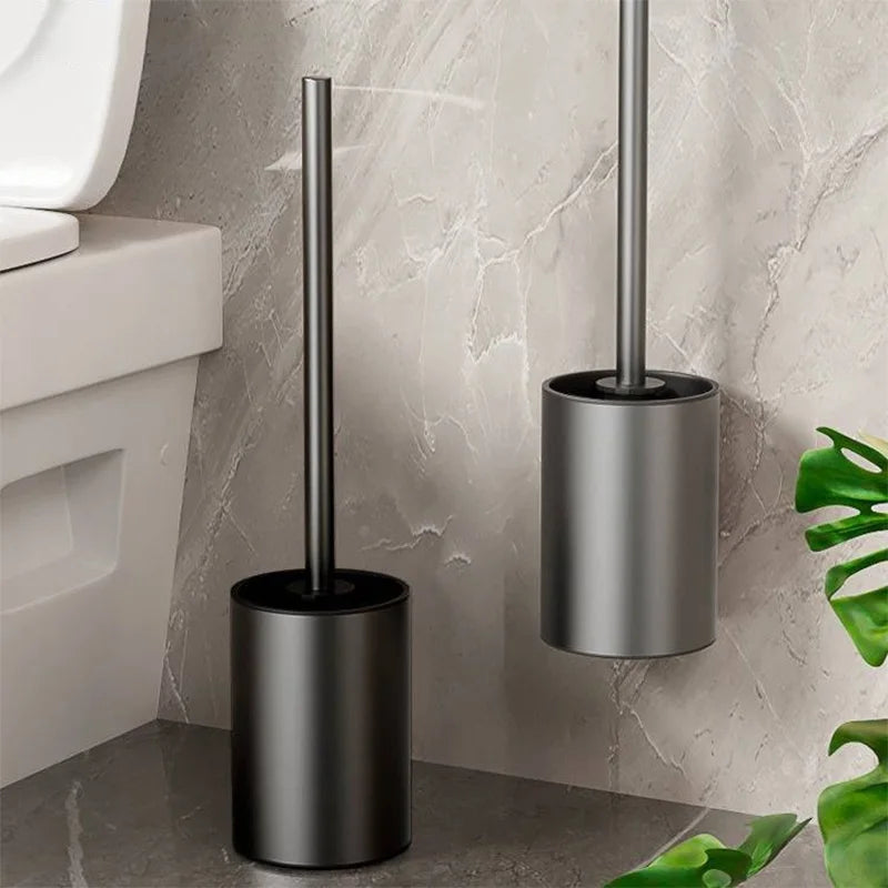 AeroStone | Stylish Black Wall Mounted Toilet Brush Holder Set 1