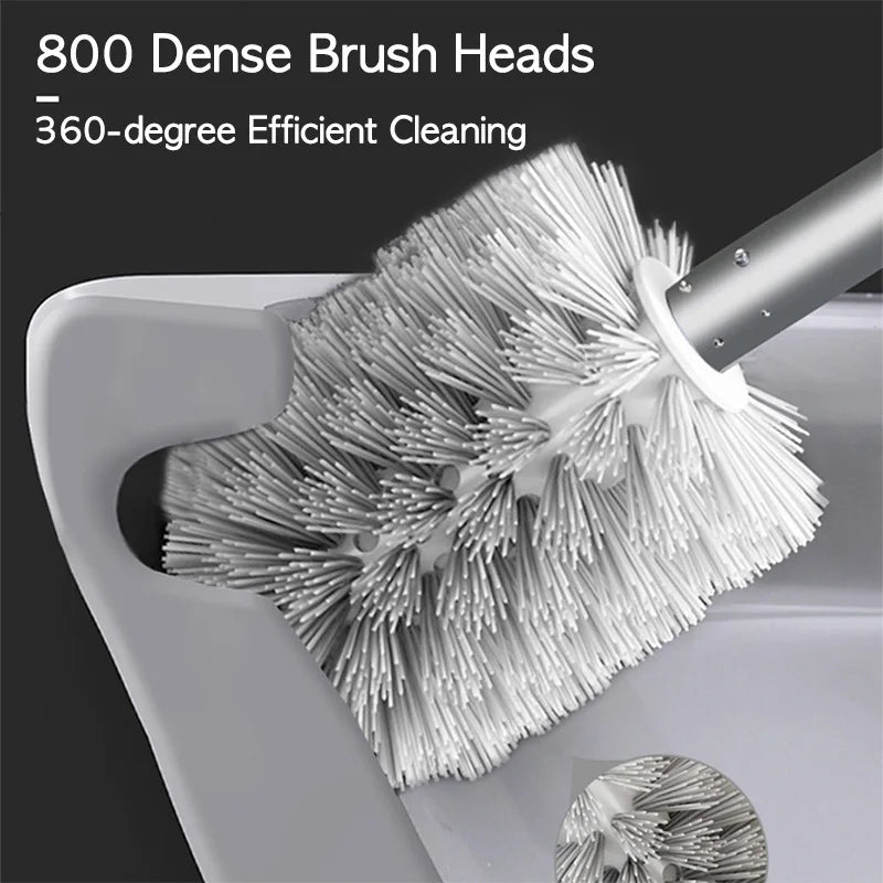 AeroStone | Stylish Black Wall Mounted Toilet Brush Holder Set 3