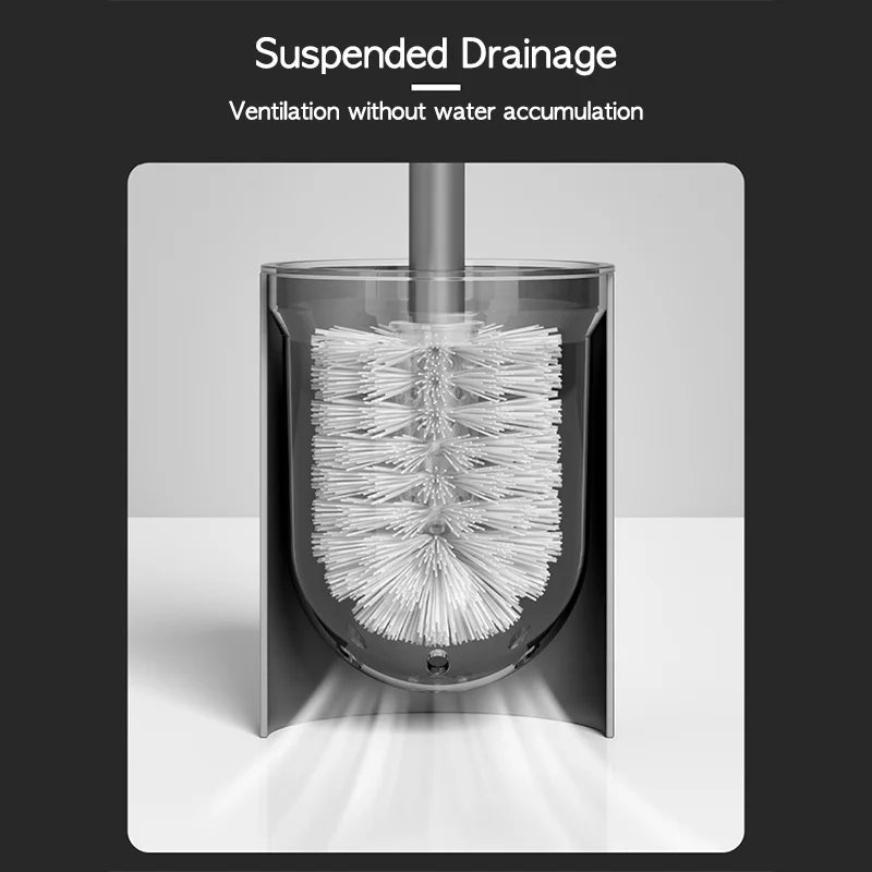 AeroStone | Stylish Black Wall Mounted Toilet Brush Holder Set 4