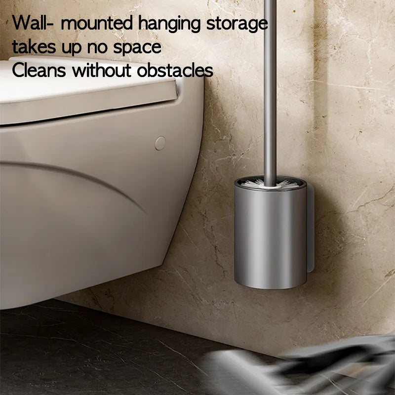 AeroStone | Stylish Black Wall Mounted Toilet Brush Holder Set 5