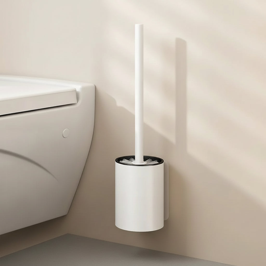 AeroStone | Stylish Black Wall Mounted Toilet Brush Holder Set 7