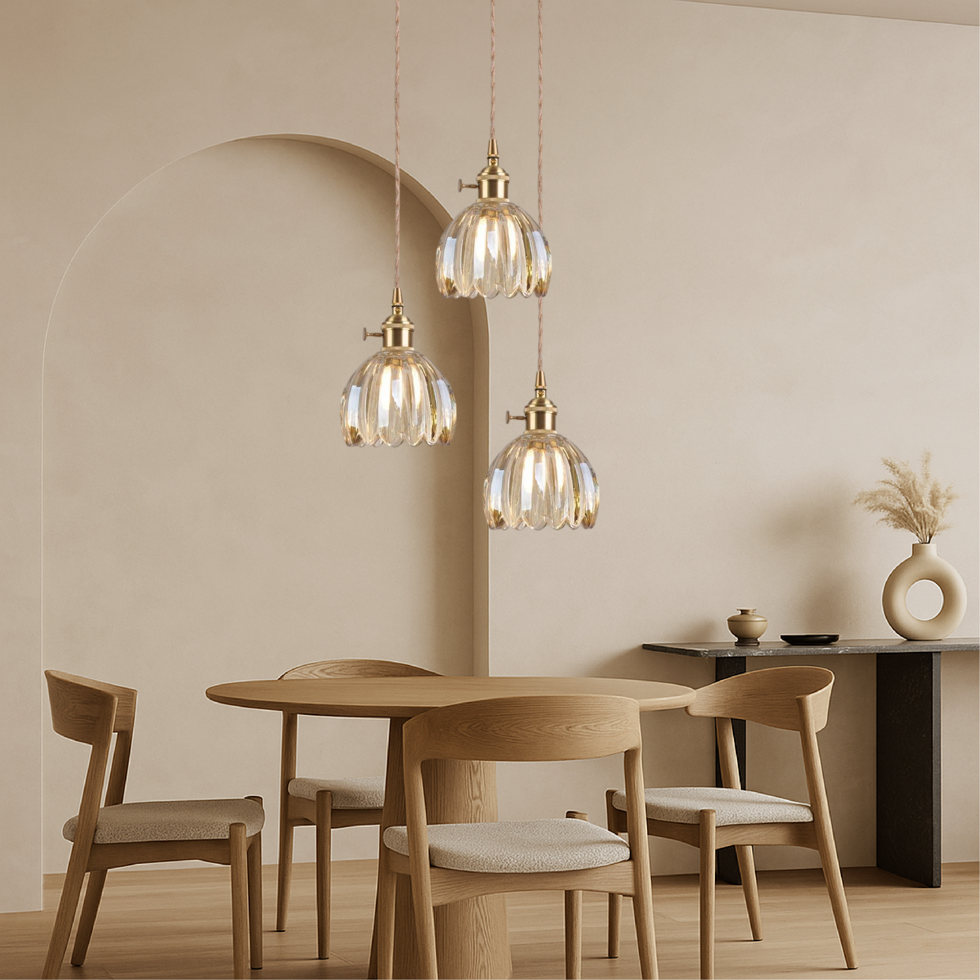 Aeruna | Vintage Style Japanese Glass Pendant Lamp 4