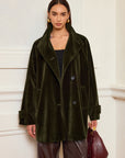 Alexandria | Pocketed Velvet Coat without Belt 4