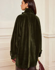 Alexandria | Pocketed Velvet Coat without Belt 6