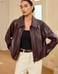 Alison | Collared Zip-Up Faux PU Jacket 0