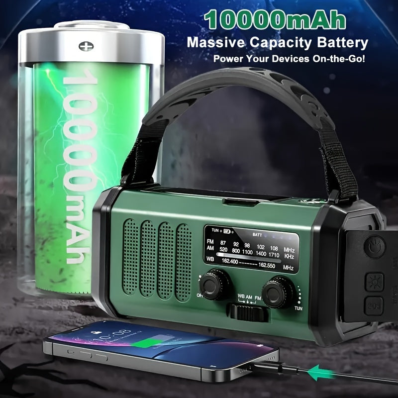 All-in-One Emergency Radio with Solar Panel and Hand Crank – NOAA Access, Flashlight, USB Charger, Compact Survival Device 1