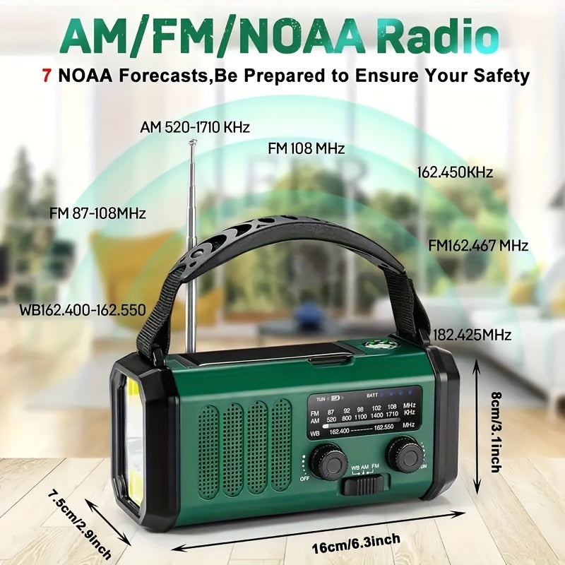 All-in-One Emergency Radio with Solar Panel and Hand Crank – NOAA Access, Flashlight, USB Charger, Compact Survival Device 2