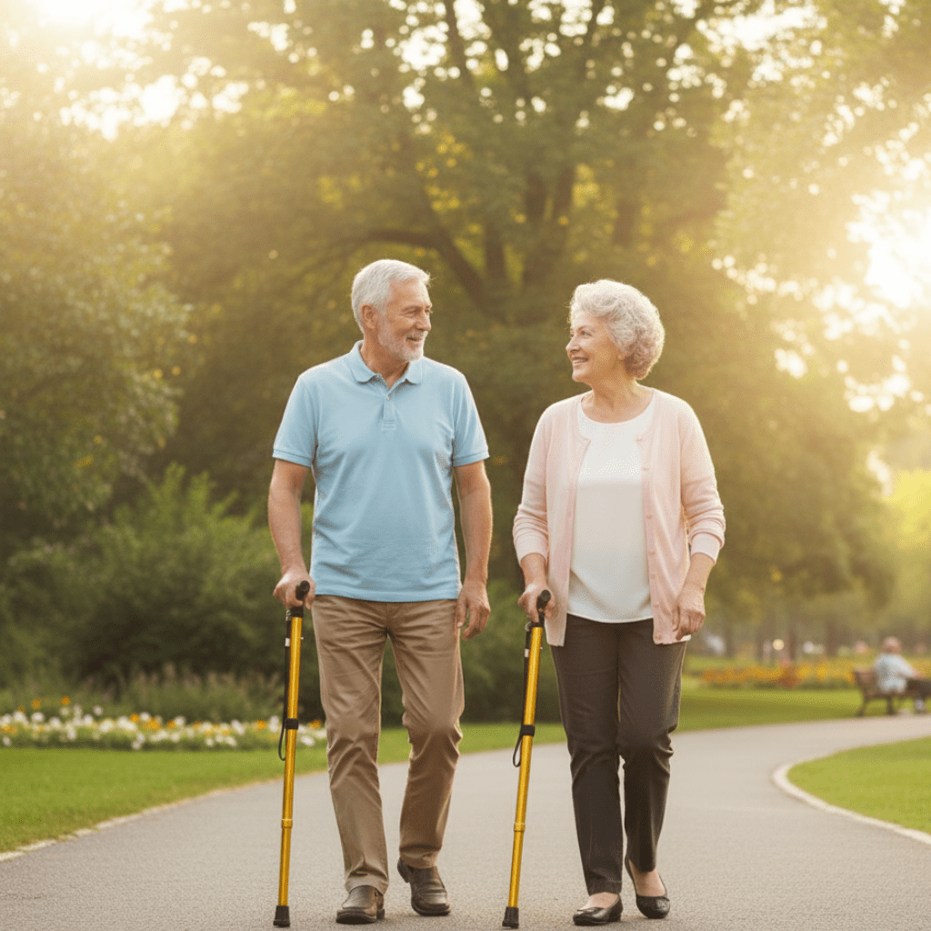 AluStride | Lightweight Ergonomic Adjustable Walking Cane for Seniors 1