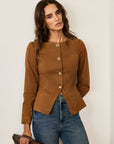 Amyra | Suede Fitted Metal Button Jacket 2