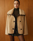Angelica | Contrast Piping Shift Minky Coat 0