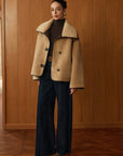 Angelica | Contrast Piping Shift Minky Coat 4