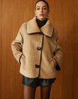 Angelica | Contrast Piping Shift Minky Coat 5