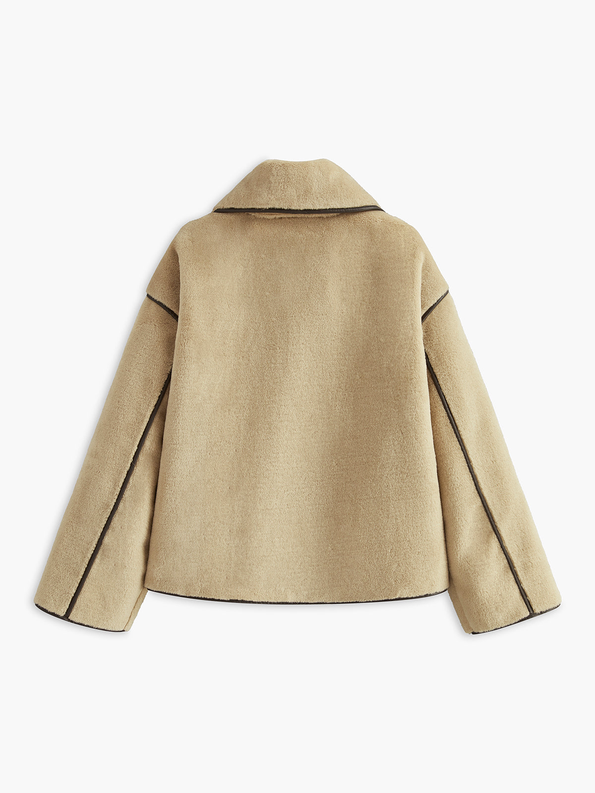 Angelica | Contrast Piping Shift Minky Coat 8
