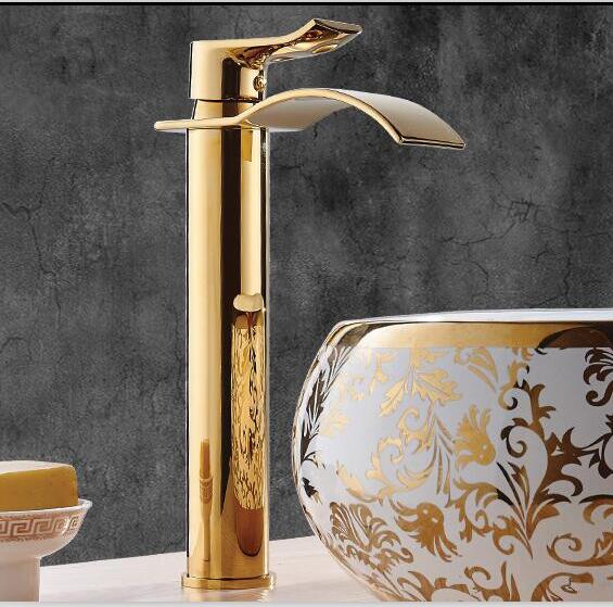 AquaElegance | Elegant Brass Waterfall Basin Mixer Tap for Bathroom Sink 2
