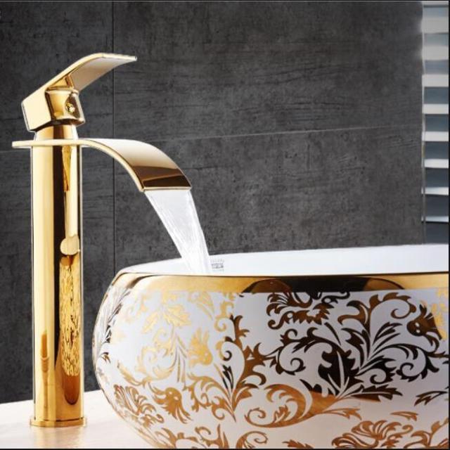 AquaElegance | Elegant Brass Waterfall Basin Mixer Tap for Bathroom Sink 3