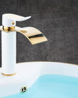 AquaElegance | Elegant Brass Waterfall Basin Mixer Tap for Bathroom Sink 9