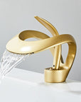 AquaGold | Elegant Modern Brushed Gold Bathroom Sink Faucet 5