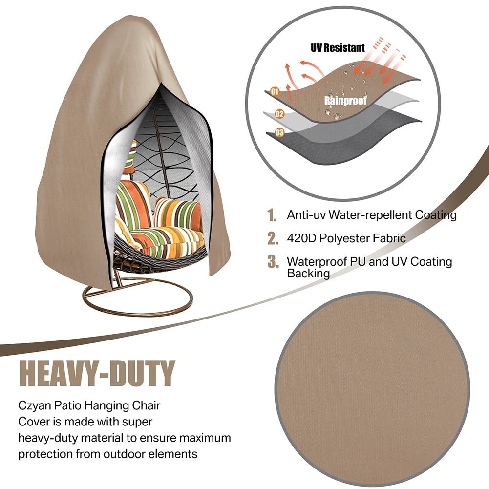 AquaGuard | Durable Waterproof Double Egg Chair Cover for All-Weather Protection 8