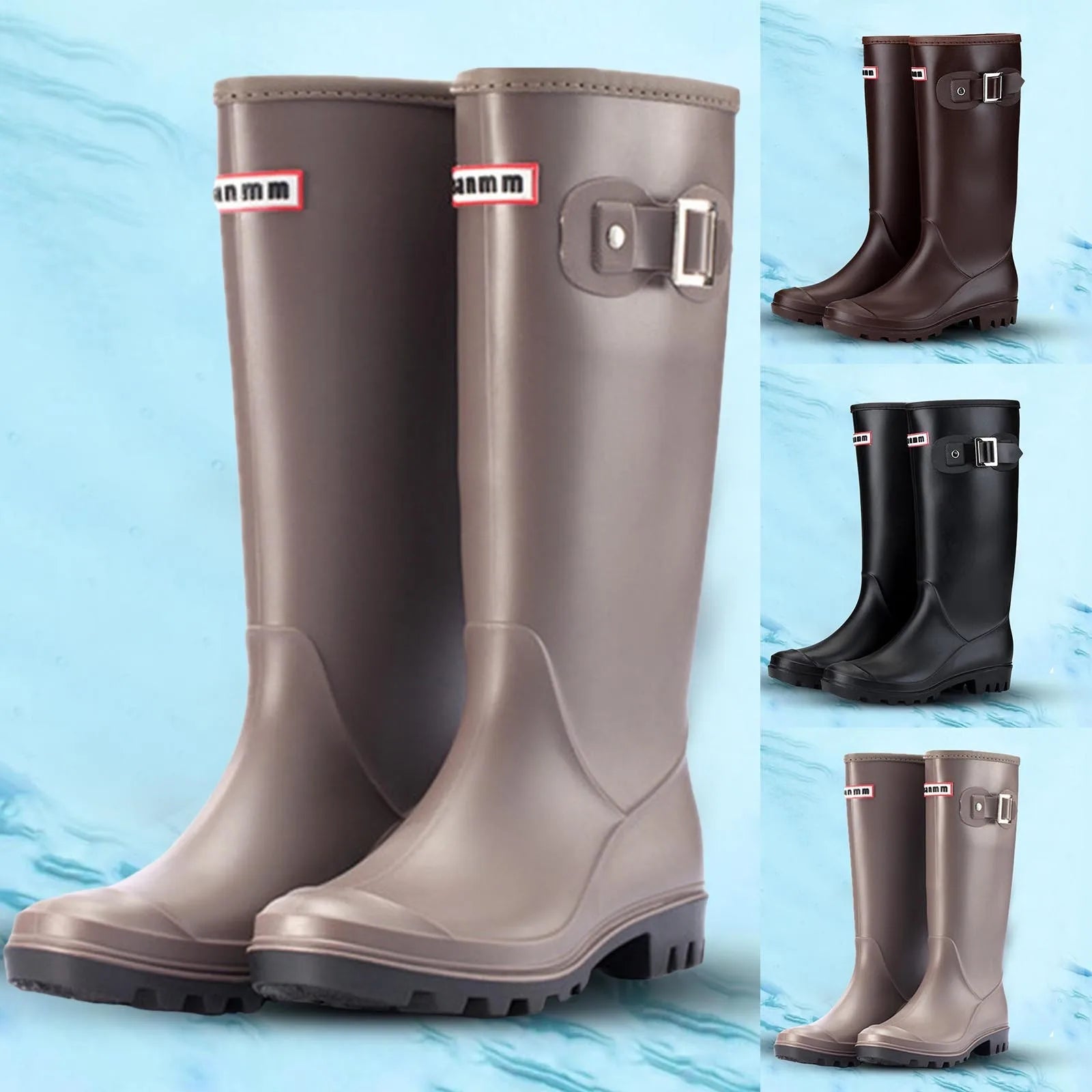 AquaMist | Stylish Waterproof Knee High Rubber Rain Boots for Women 3