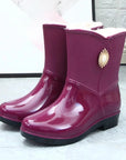 AquaShield | Stylish Waterproof PVC Mid-Tube Rain Boots for Women 7