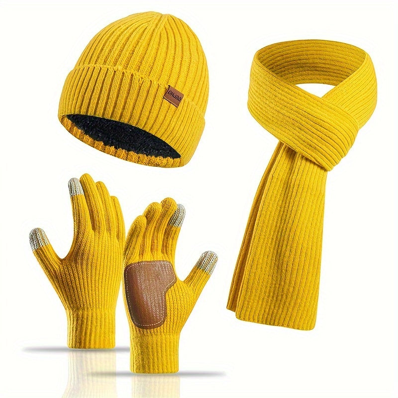 ArcticBlend | Cozy Knitted Winter Accessories Set with Hat, Scarf, Gloves 3