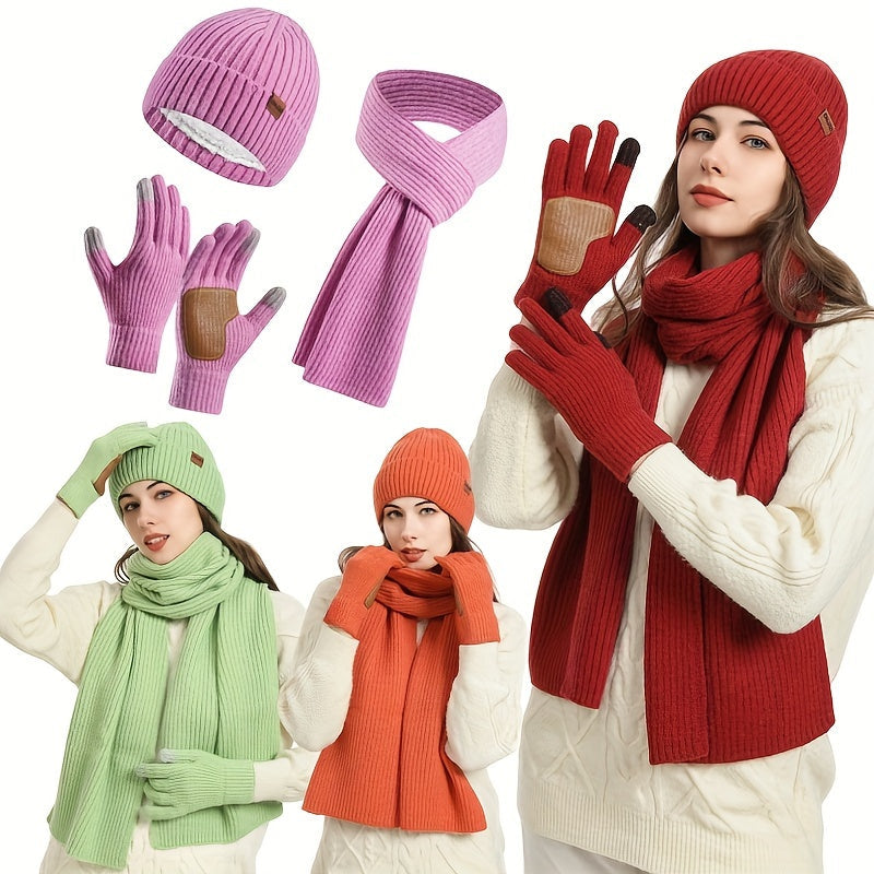ArcticBlend | Cozy Knitted Winter Accessories Set with Hat, Scarf, Gloves 4