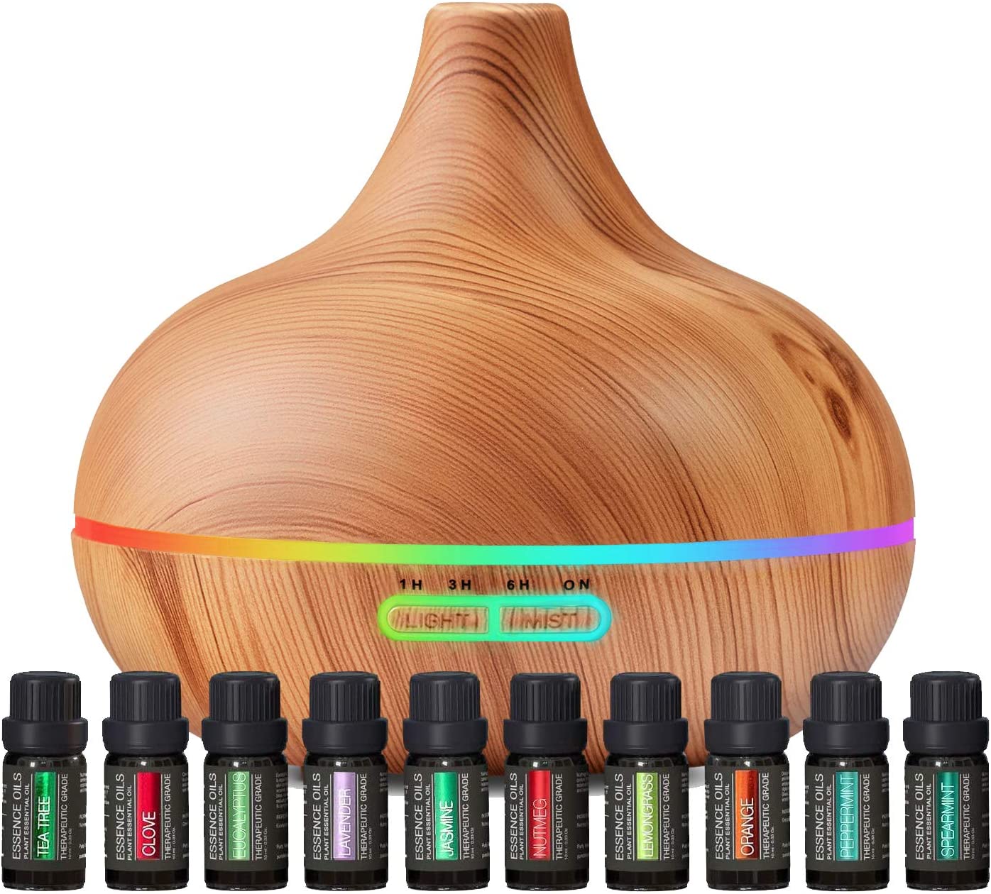 AromaWave | Elegant Ultrasonic Essential Oil Diffuser with 10 Oils 0