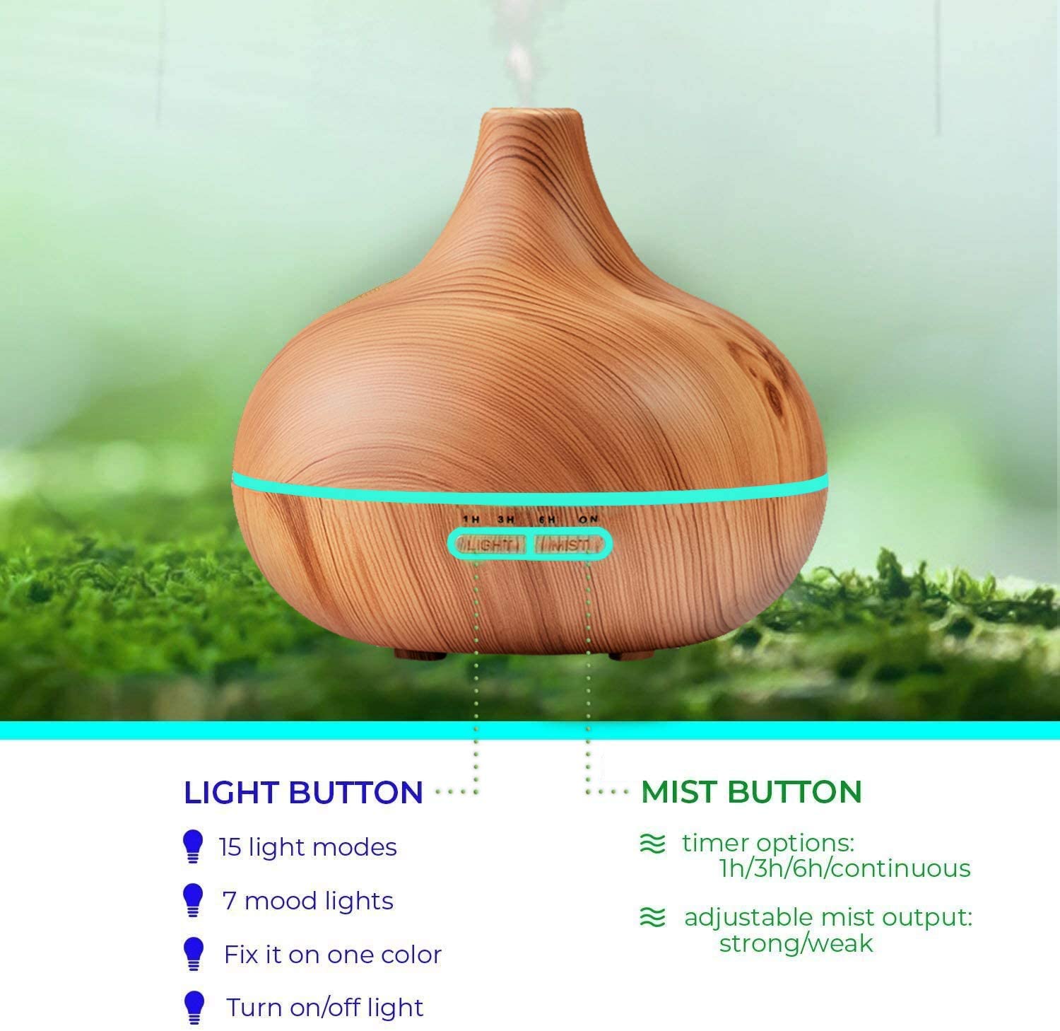 AromaWave | Elegant Ultrasonic Essential Oil Diffuser with 10 Oils 2