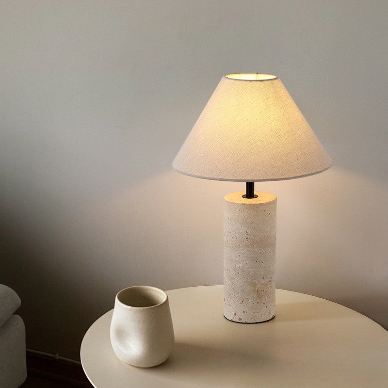 Artisanel | Lorie Marble + Linen Table Lamp for Minimalist Interior 0