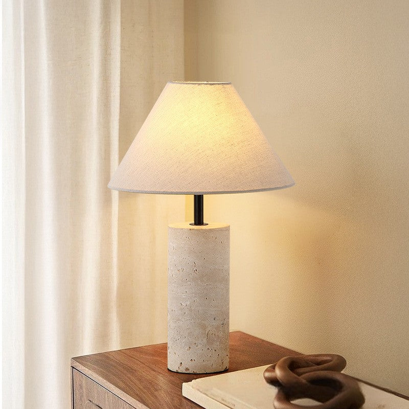 Artisanel | Lorie Marble + Linen Table Lamp for Minimalist Interior 1