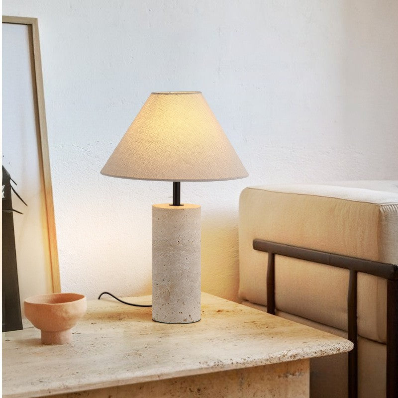 Artisanel | Lorie Marble + Linen Table Lamp for Minimalist Interior 3
