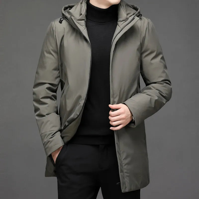 Asher | Classic Men’s Winter Puffer Jacket with Zipper and Hood 0