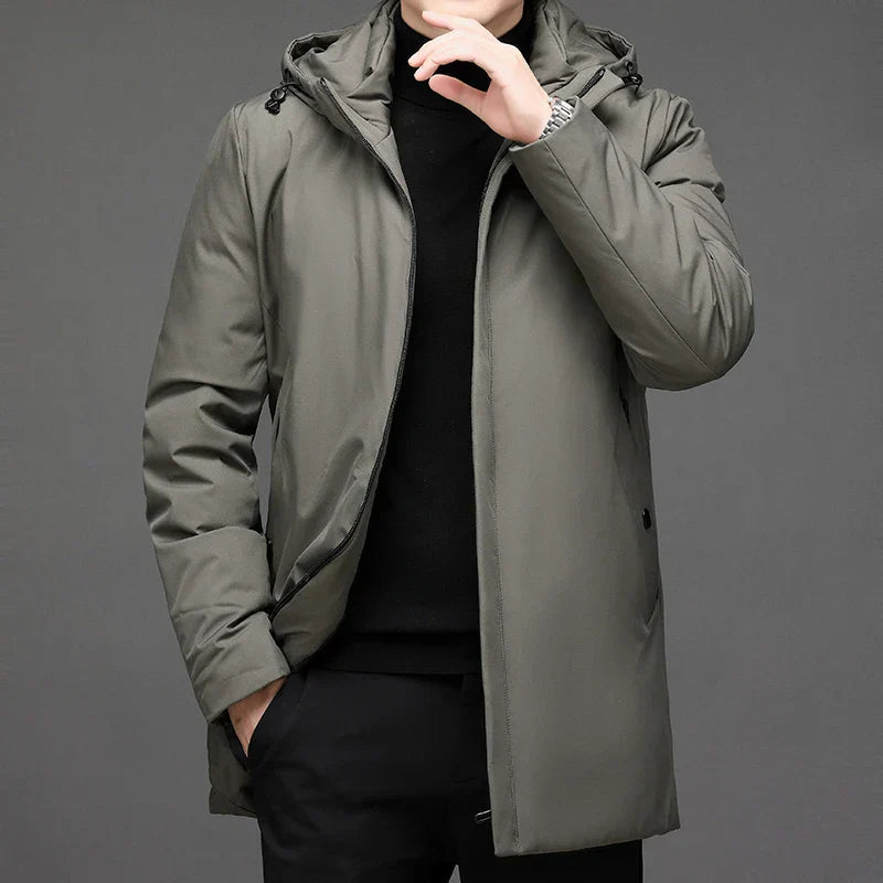 Asher | Classic Men’s Winter Puffer Jacket with Zipper and Hood 1