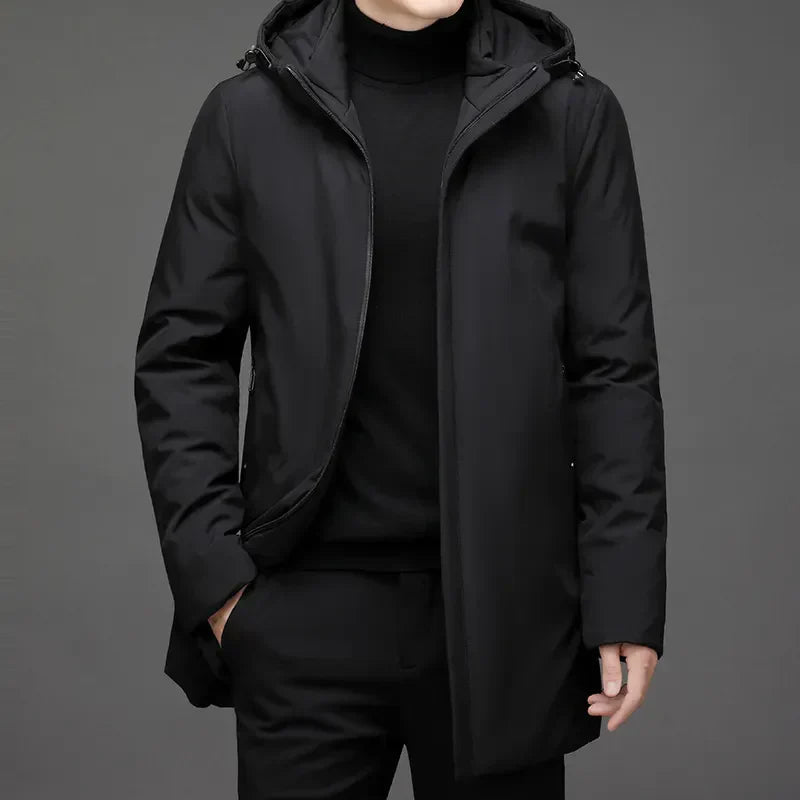 Asher | Classic Men’s Winter Puffer Jacket with Zipper and Hood 3