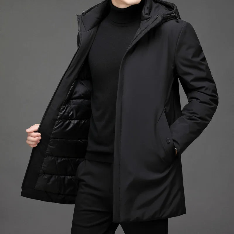 Asher | Classic Men’s Winter Puffer Jacket with Zipper and Hood 4