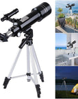 Astronomical Refractor Telescope 400/70mm 66x Magnification Refractive Eyepieces Tripod Beginners 5