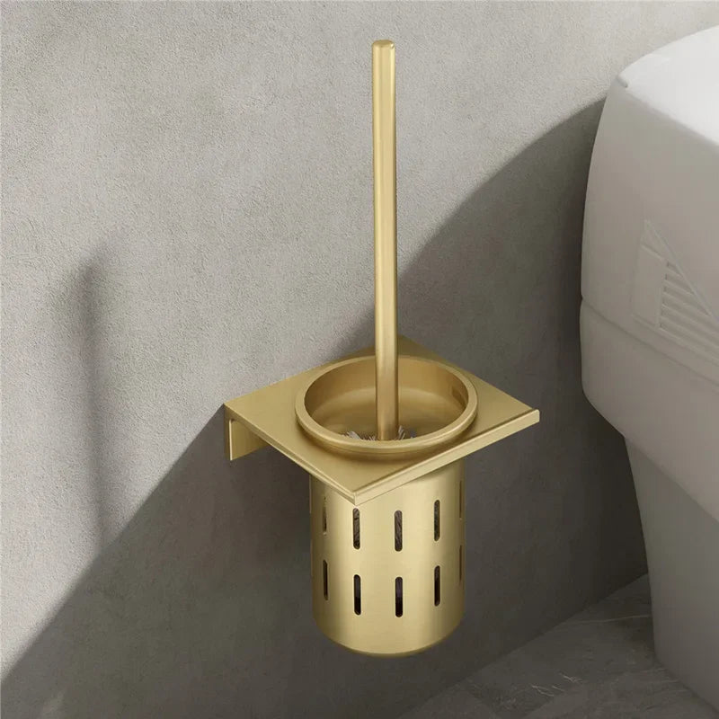 AureaGold | Elegant Space-Saving Wall-Mounted Toilet Brush Set 1