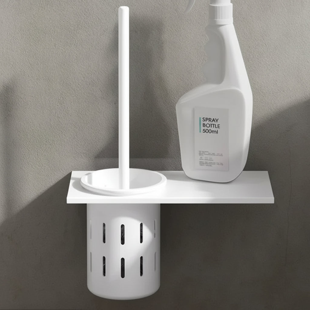 AureaGold | Elegant Space-Saving Wall-Mounted Toilet Brush Set 6