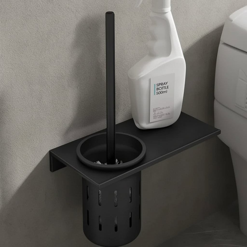 AureaGold | Elegant Space-Saving Wall-Mounted Toilet Brush Set 8